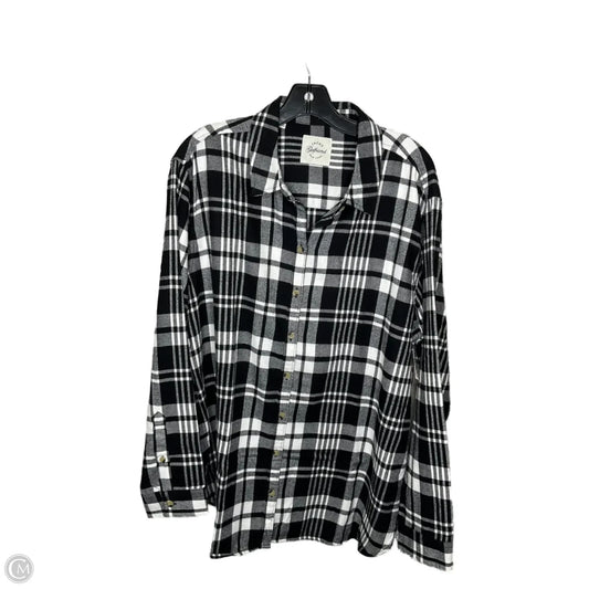 Top Long Sleeve By Jachs Girlfirend In Plaid Pattern, Size: 2x