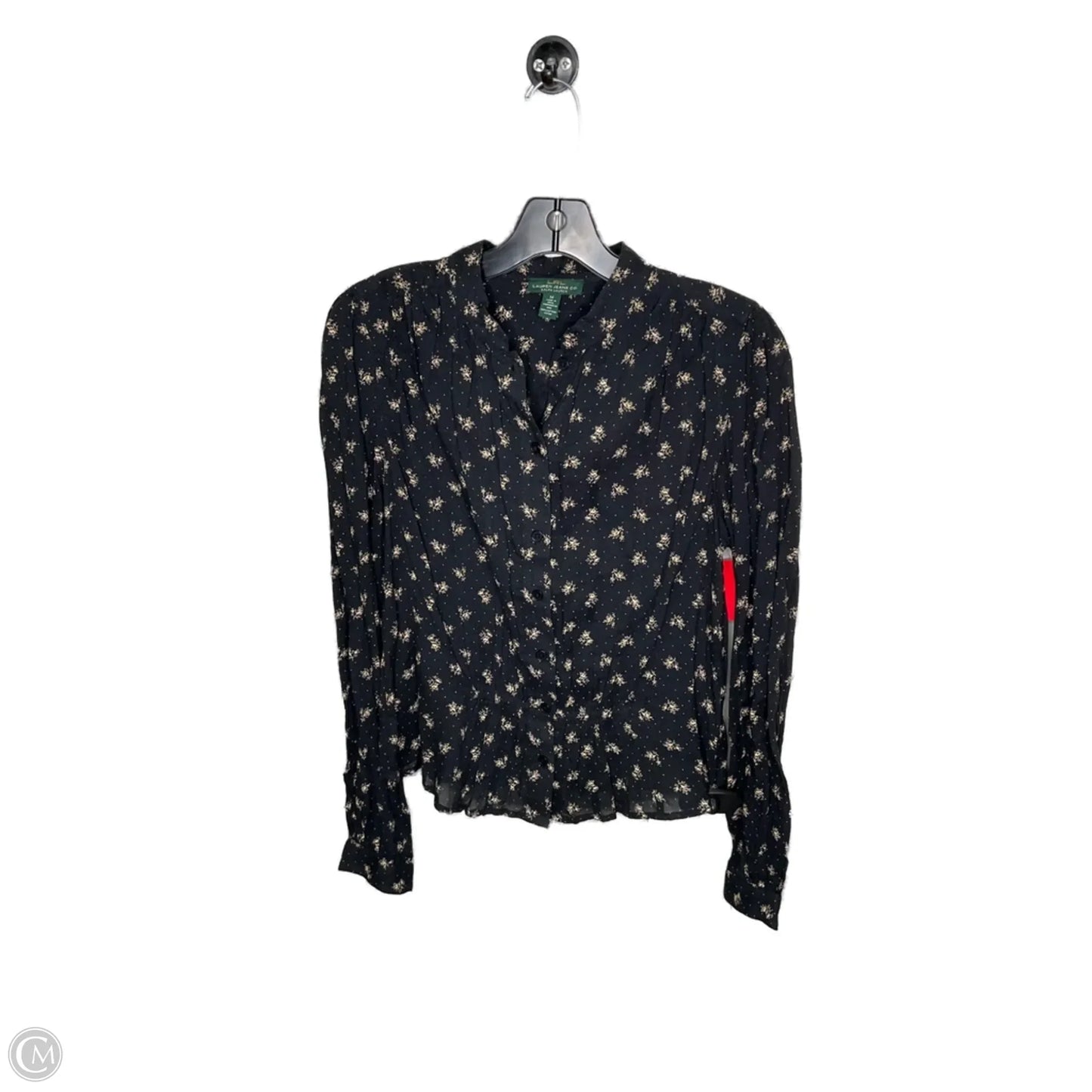 Blouse Long Sleeve By Ralph Lauren In Black, Size: M