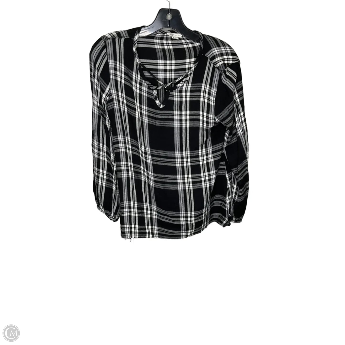 Top Long Sleeve By Cato In Plaid Pattern, Size: Xs