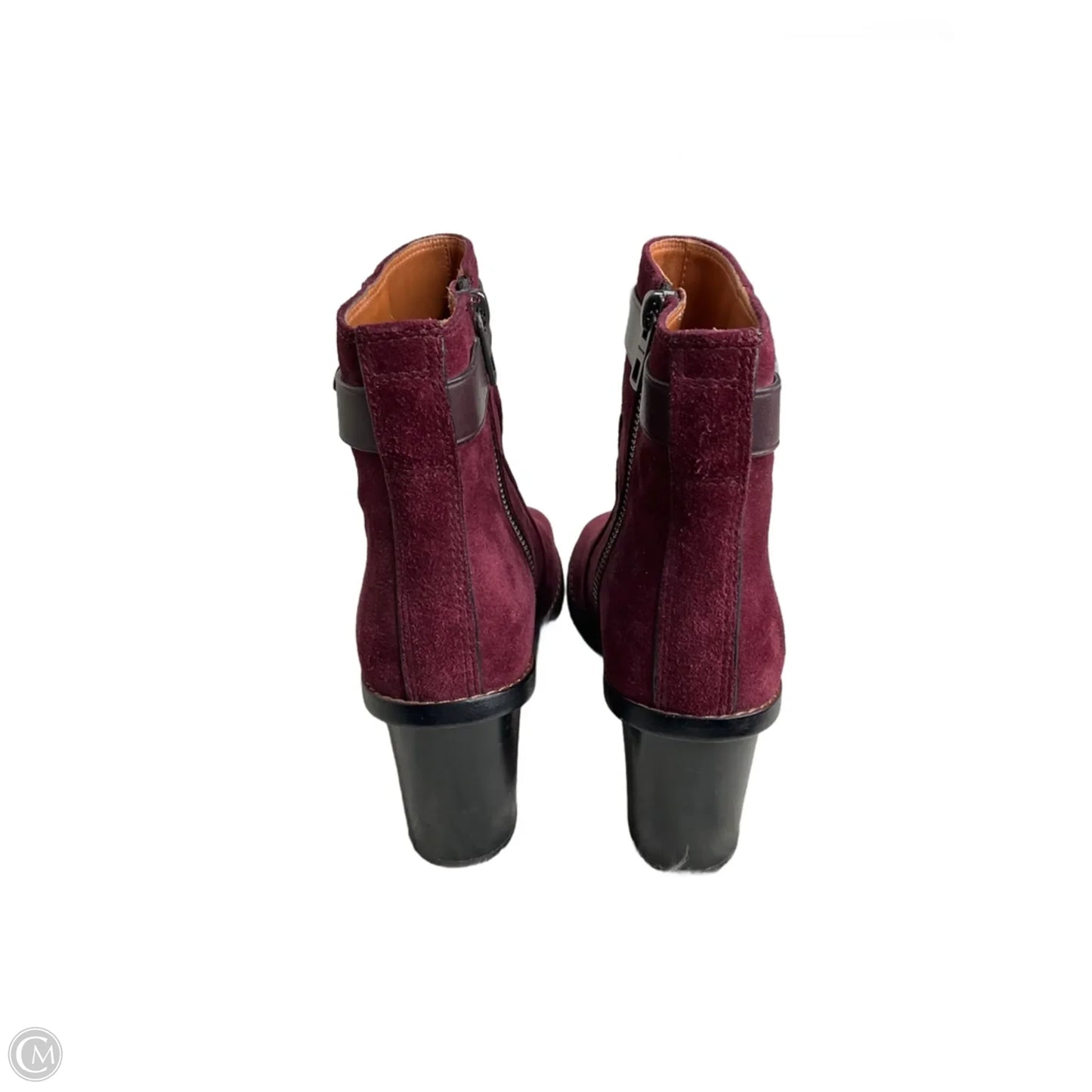 Boots Designer By Coach In Maroon, Size: 6