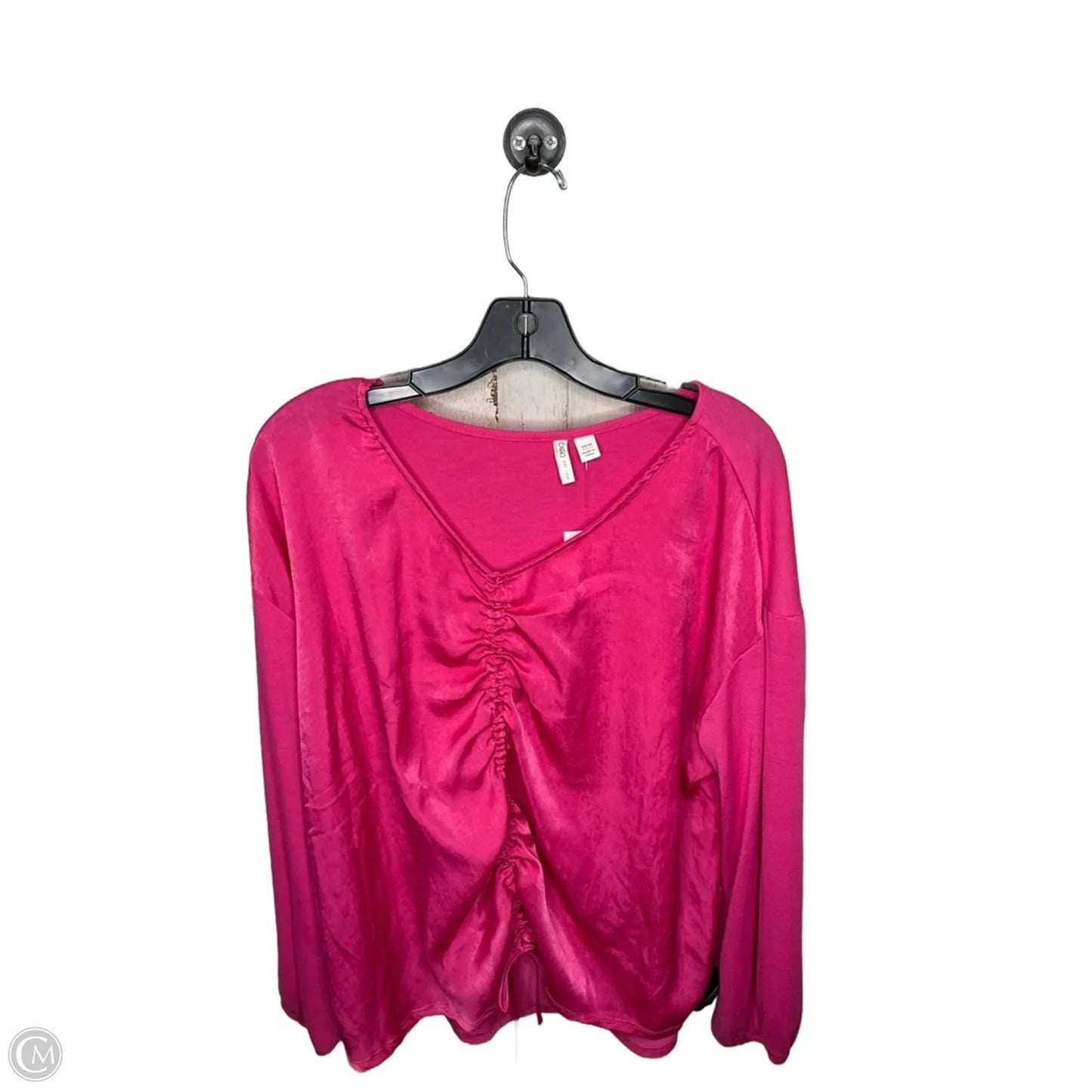 Top Long Sleeve By Cato In Pink, Size: Xl