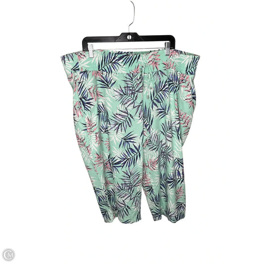 Pants Cropped By Clothes Mentor In Floral Print, Size: 3x