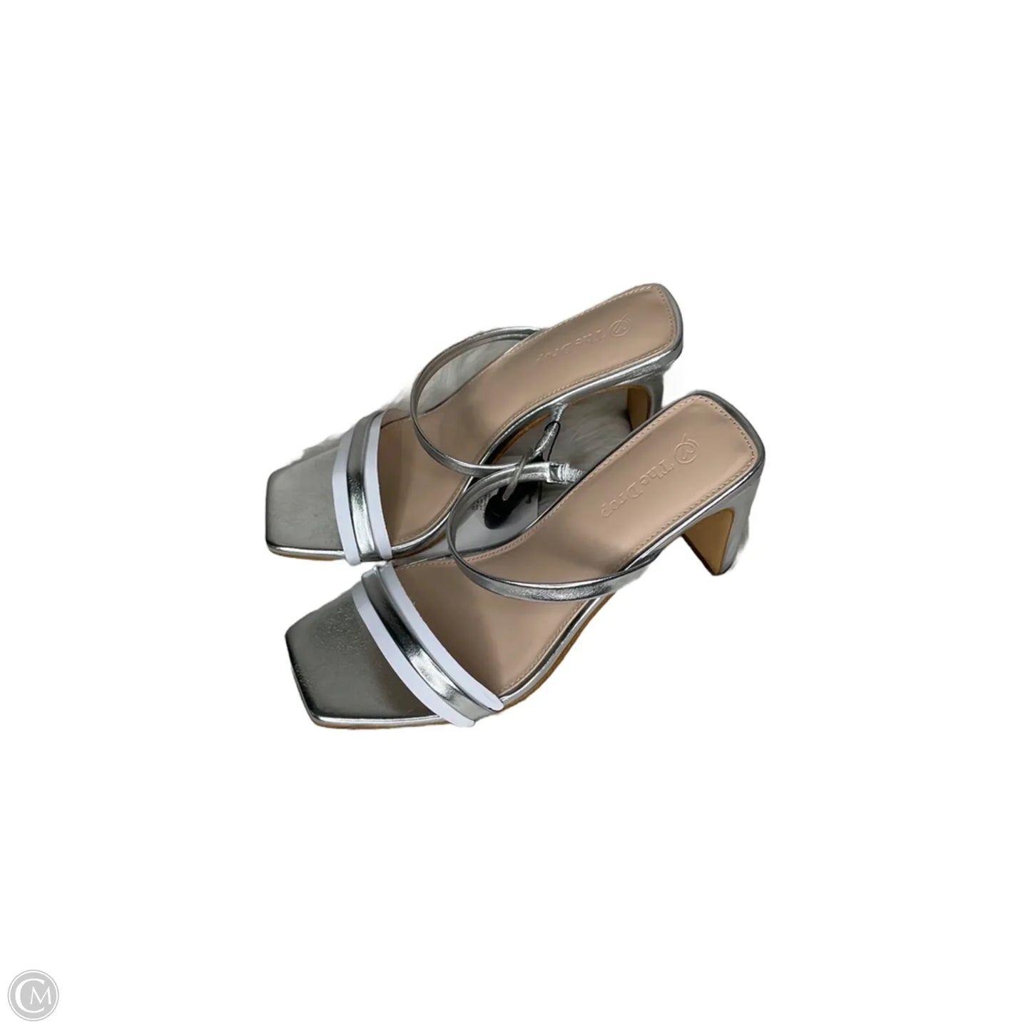 Shoes Heels Block By The Drop In Silver, Size: 7.5