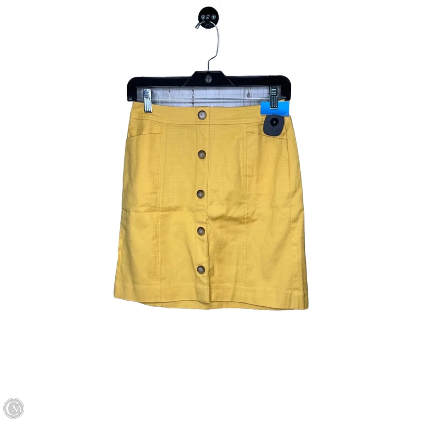 Skirt Midi By Loft In Yellow, Size: 0p