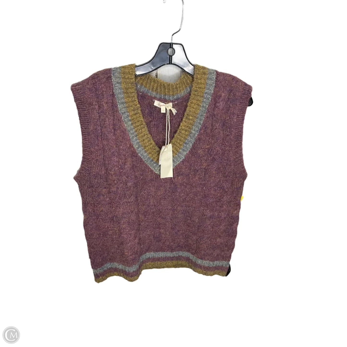Vest Sweater By Mystree In Purple, Size: L