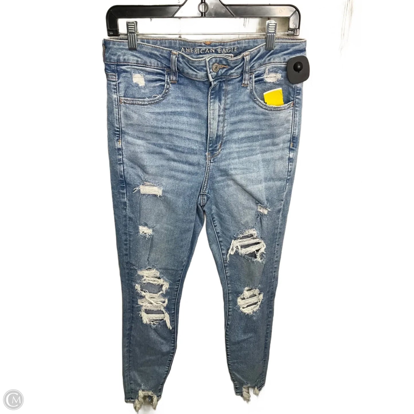 Jeans Skinny By American Eagle In Blue Denim, Size: 12