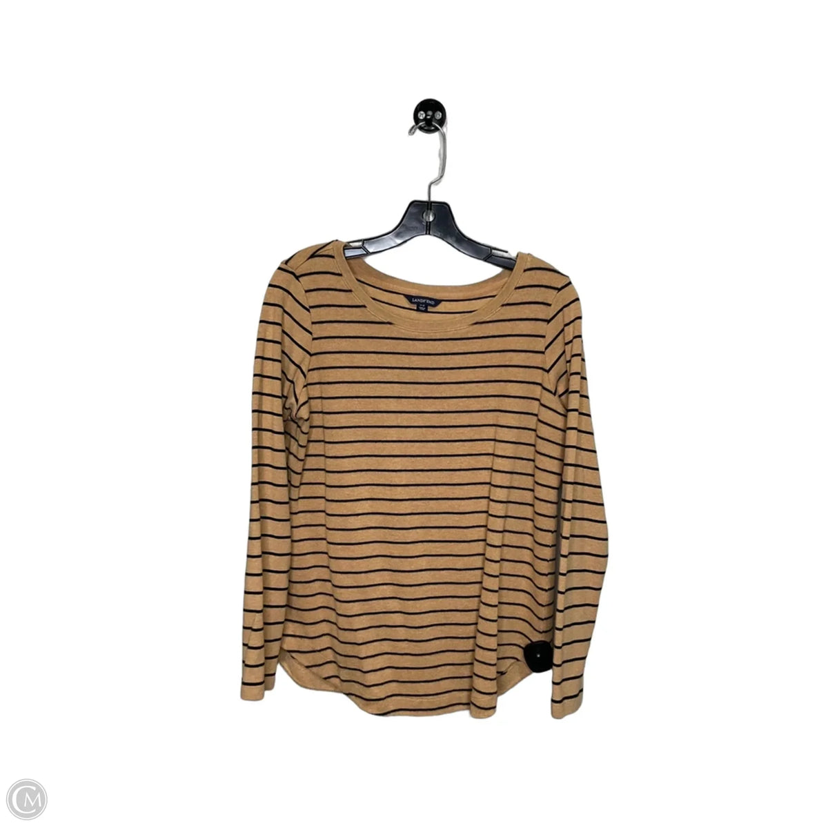 Top Long Sleeve By Lands End In Striped Pattern, Size: M