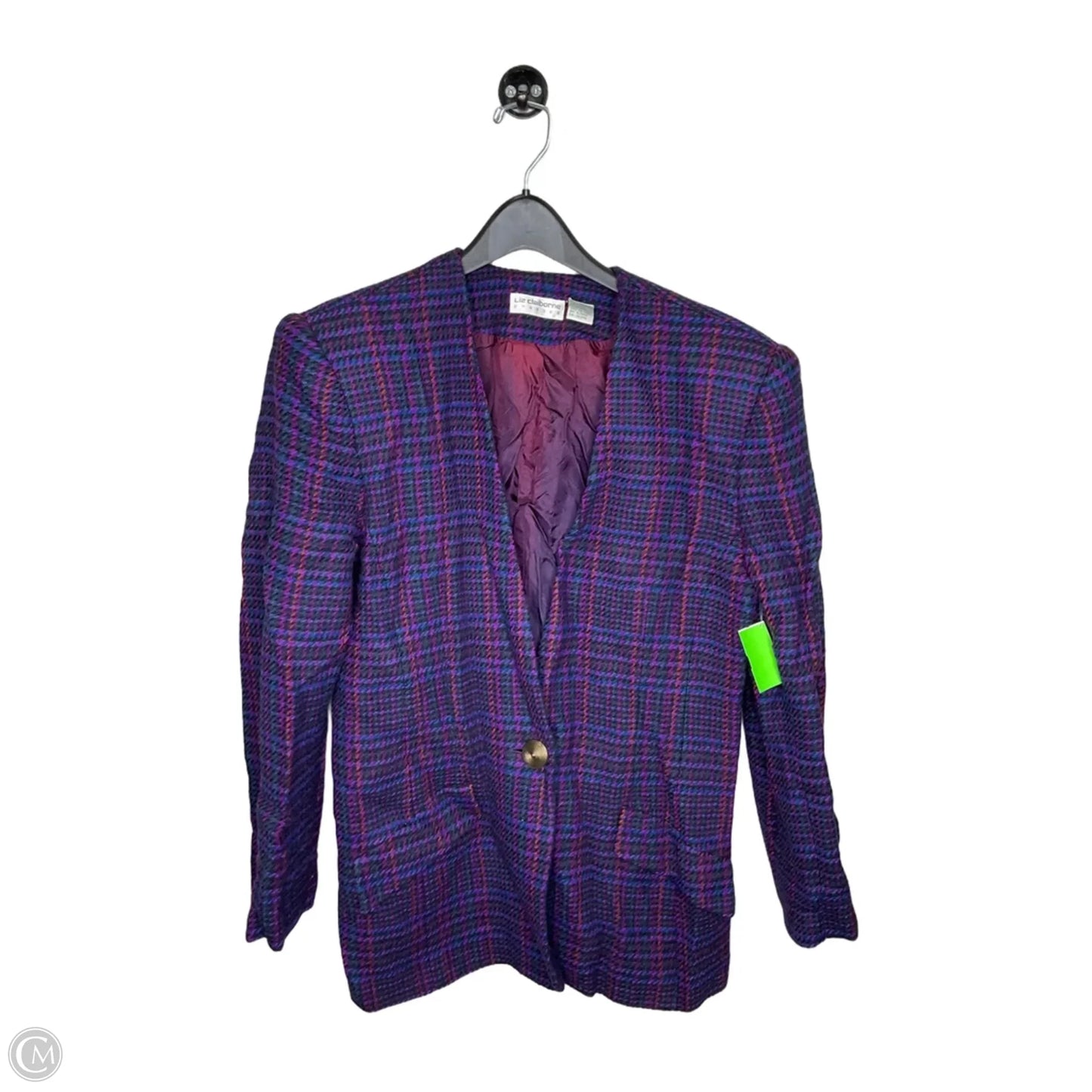 Coat Wool By Liz Claiborne In Purple, Size: 14