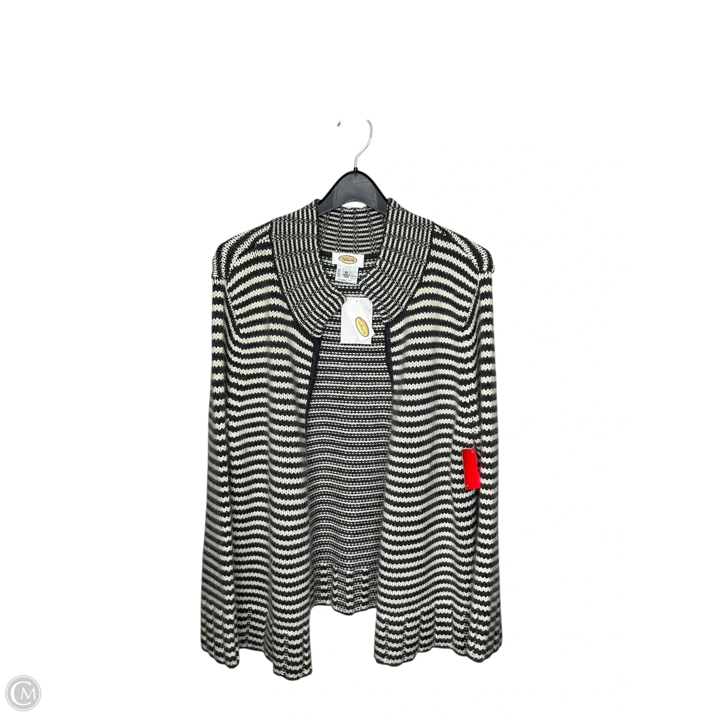 Cardigan By Clothes Mentor In Grey & White, Size: Xl