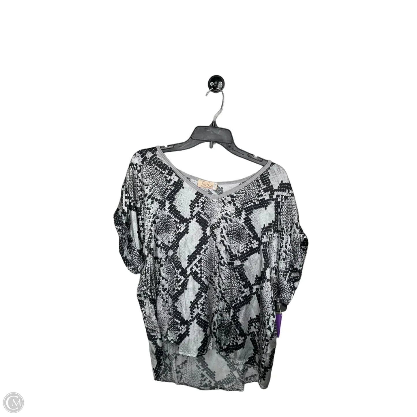 Top Short Sleeve By Sofia By Sofia Vergara In Snakeskin Print, Size: M