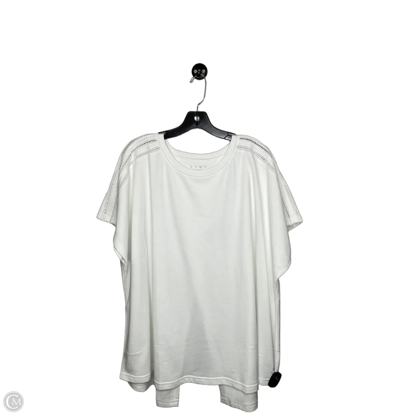 Top Short Sleeve By Lane Bryant In White, Size: 18