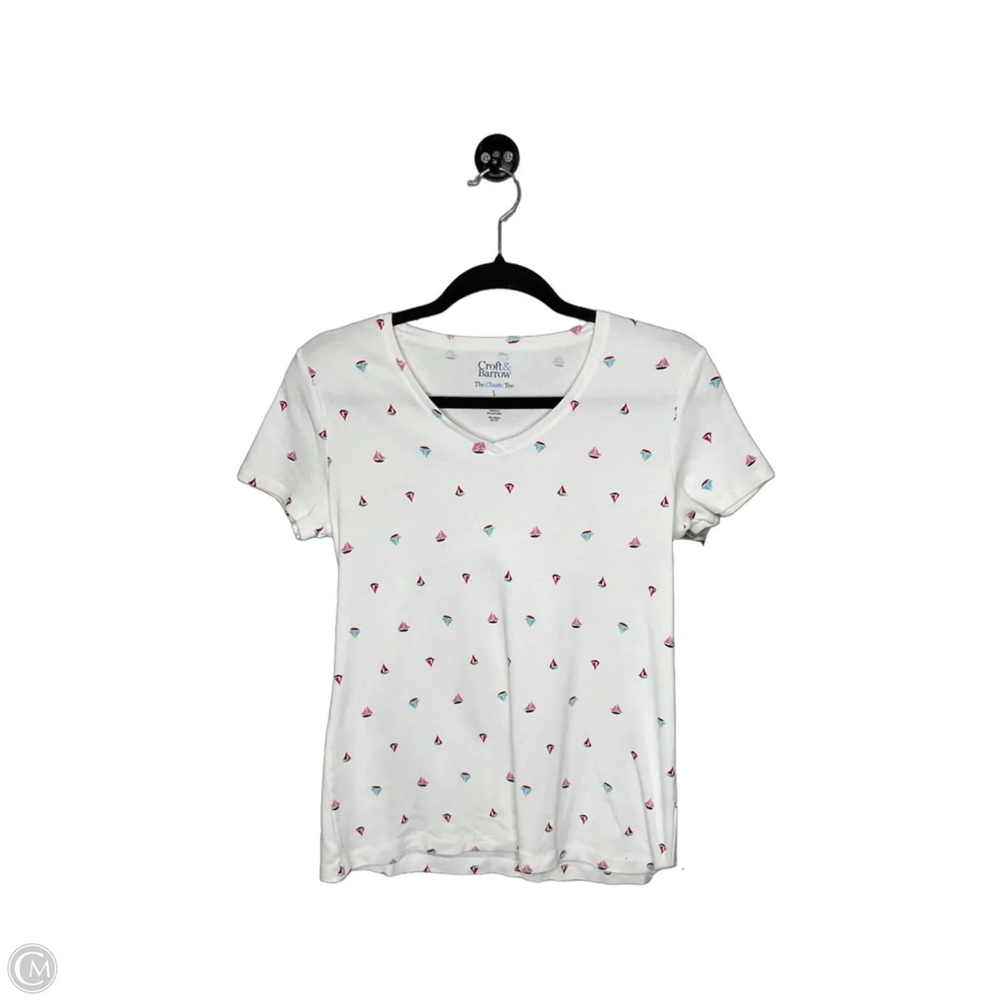 Top Short Sleeve By Croft And Barrow In White, Size: S