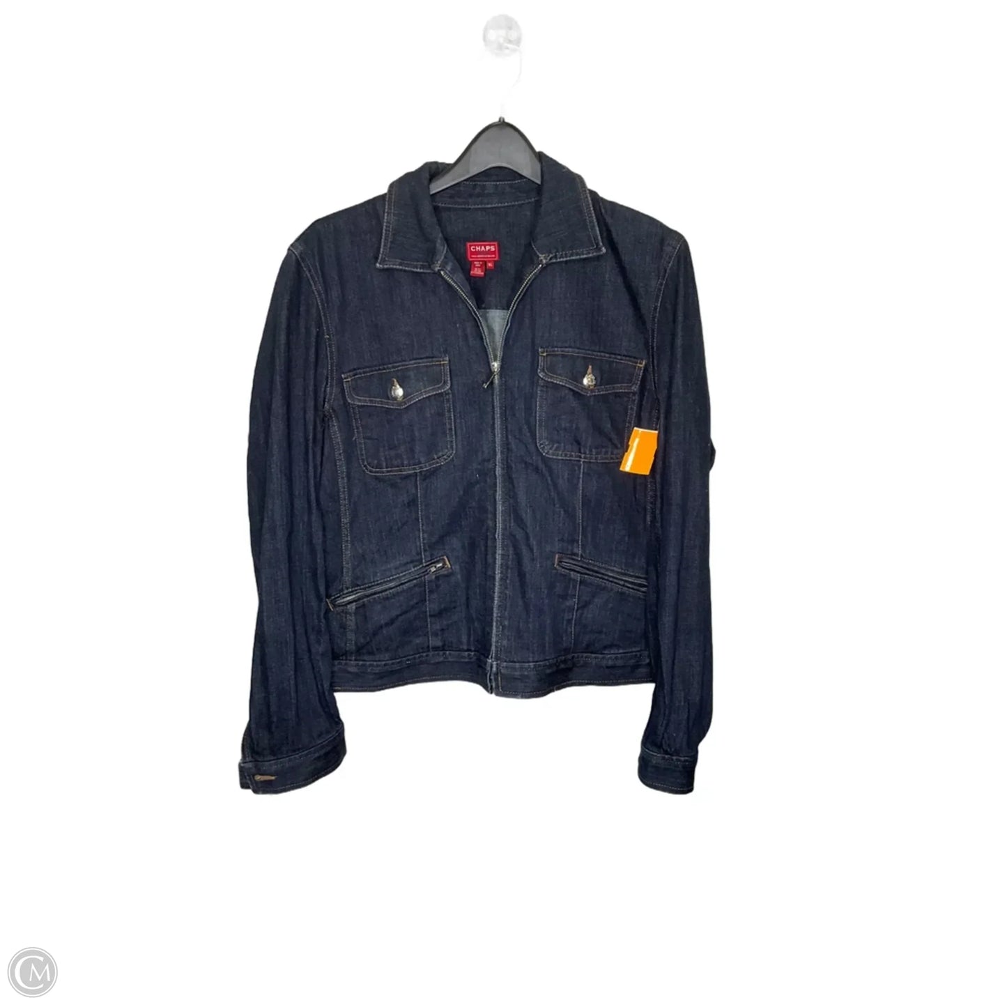 Jacket Denim By Chaps In Blue, Size: Xl