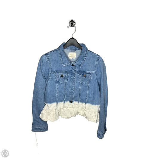 Jacket Designer By Kate Spade In Blue Denim, Size: M