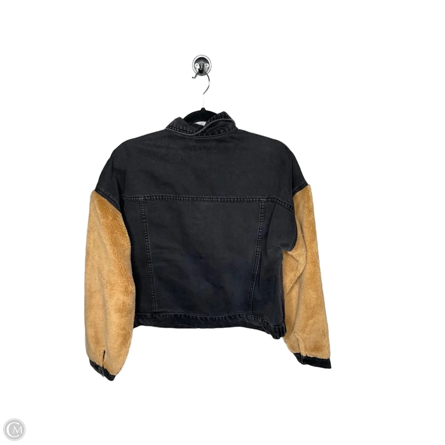Jacket Denim By Clothes Mentor In Black & Brown, Size: M