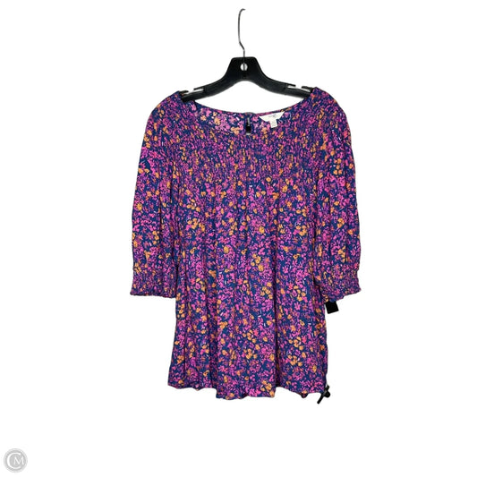 Top Short Sleeve By Terra & Sky In Floral Print, Size: 2x