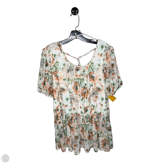 Top Short Sleeve By A Love Story In Floral Print, Size: 3x