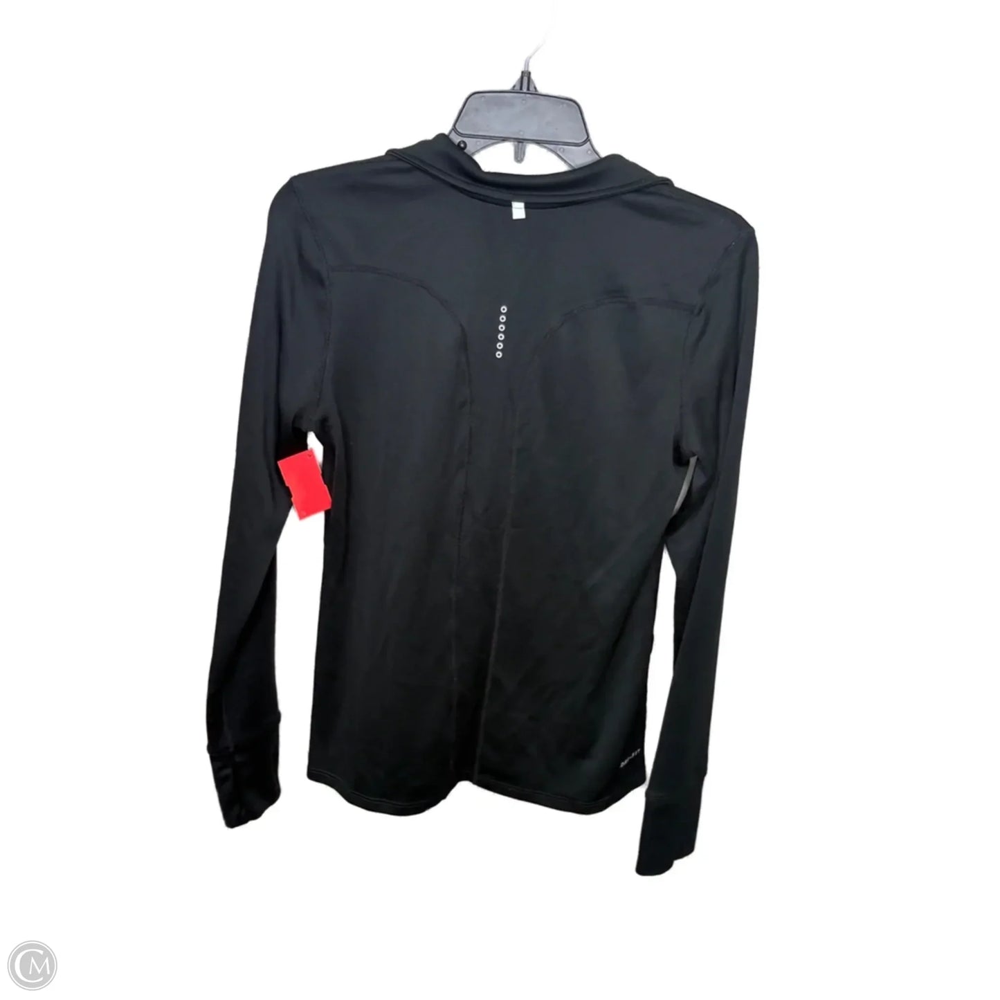 Athletic Top Long Sleeve Collar By Nike Apparel In Black, Size: M