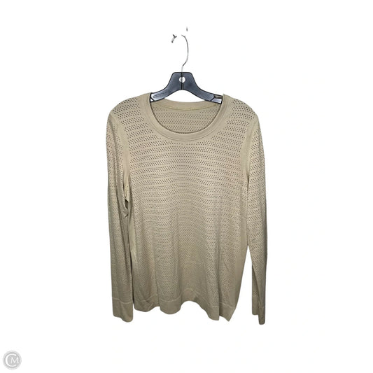 Athletic Top Long Sleeve Crewneck By Lululemon In Tan, Size: 12