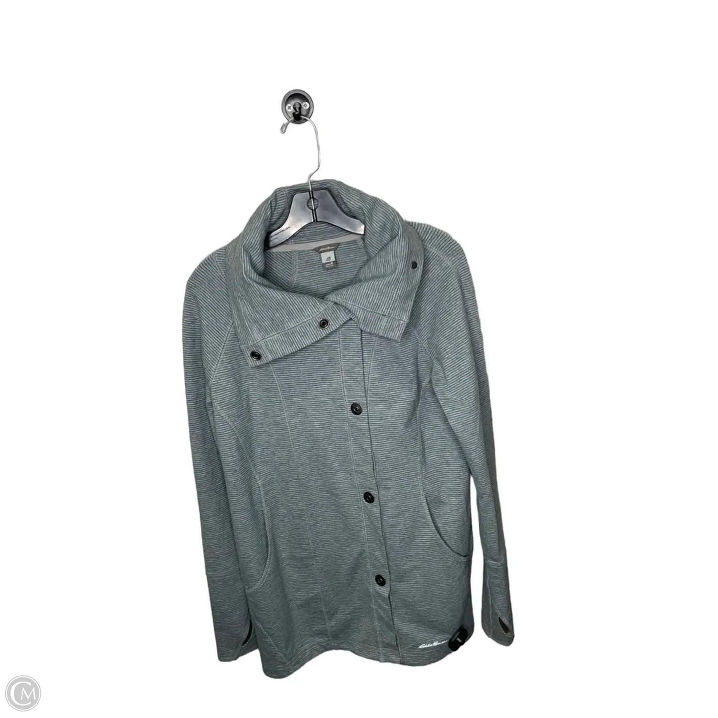 Athletic Jacket By Eddie Bauer In Striped Pattern, Size: M