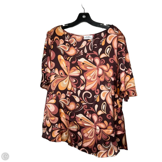Top Short Sleeve By Emily Wonder In Multi-colored, Size: 1x