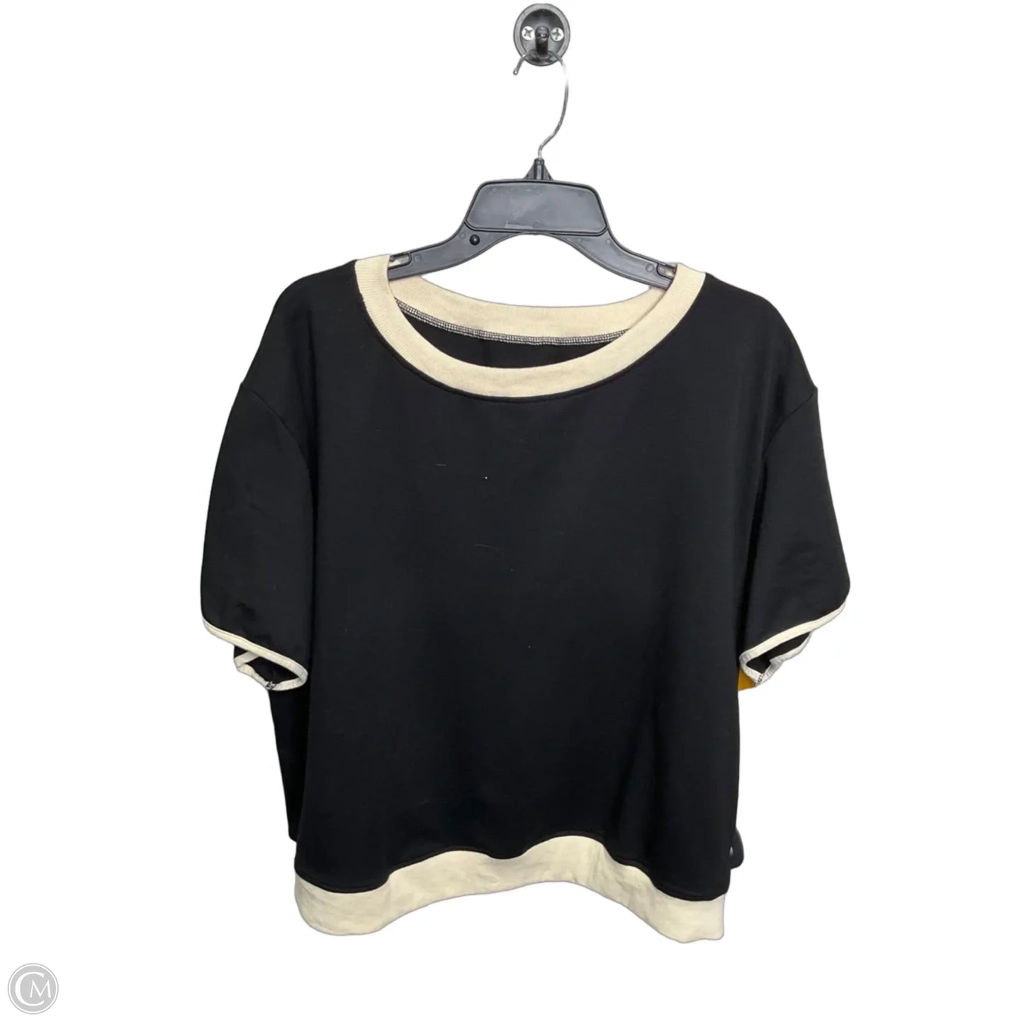 Top Short Sleeve By Clothes Mentor In Black & Cream, Size: Xl