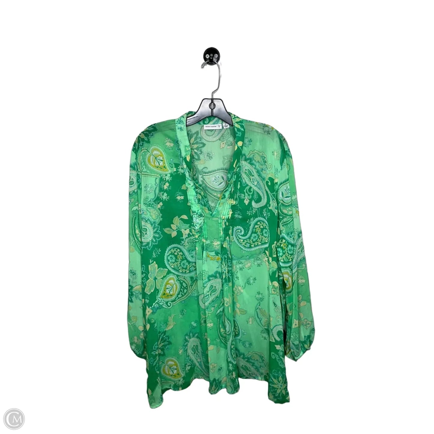 Top Short Sleeve By Susan Graver In Green, Size: 2x