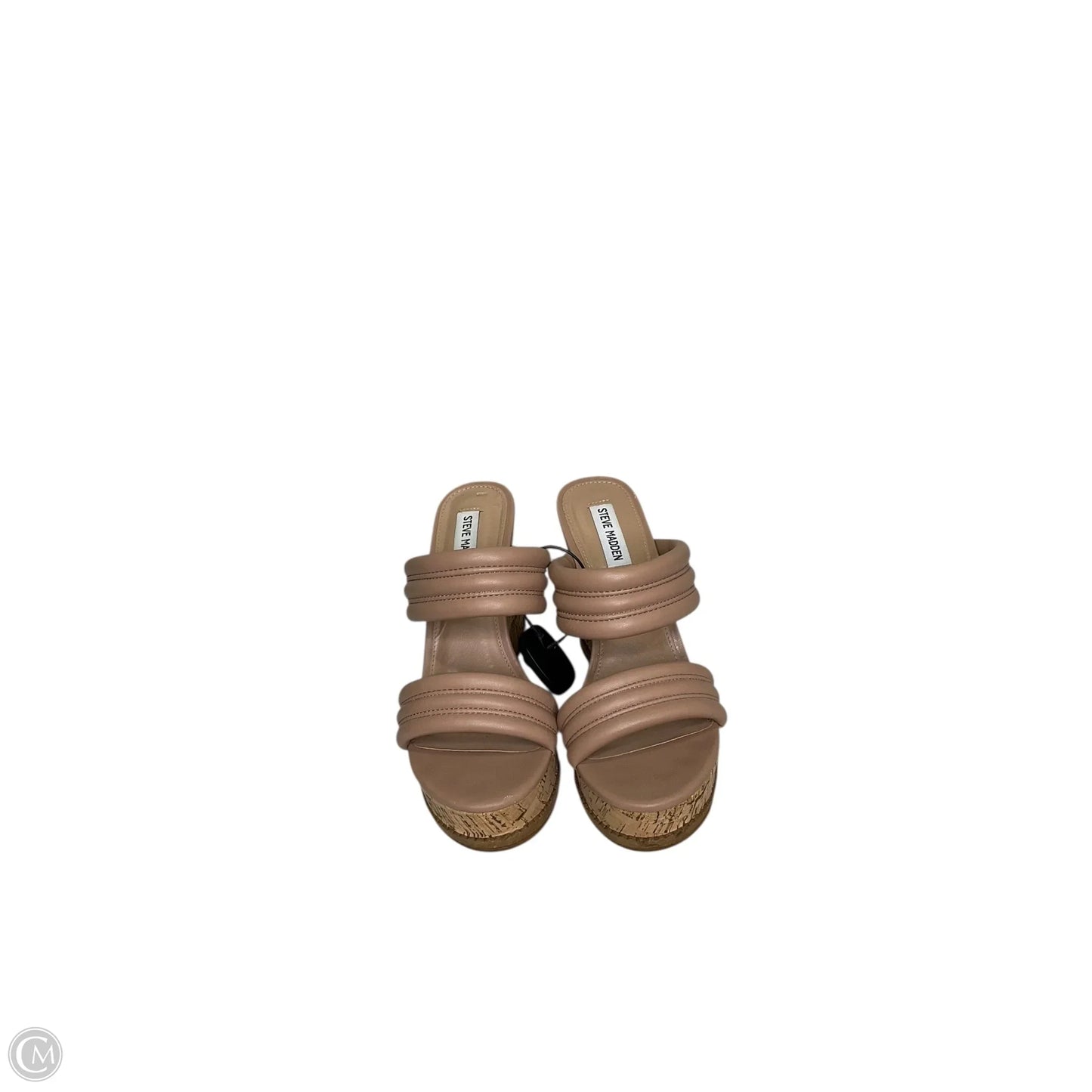 Sandals Heels Wedge By Steve Madden In Beige, Size: 9.5