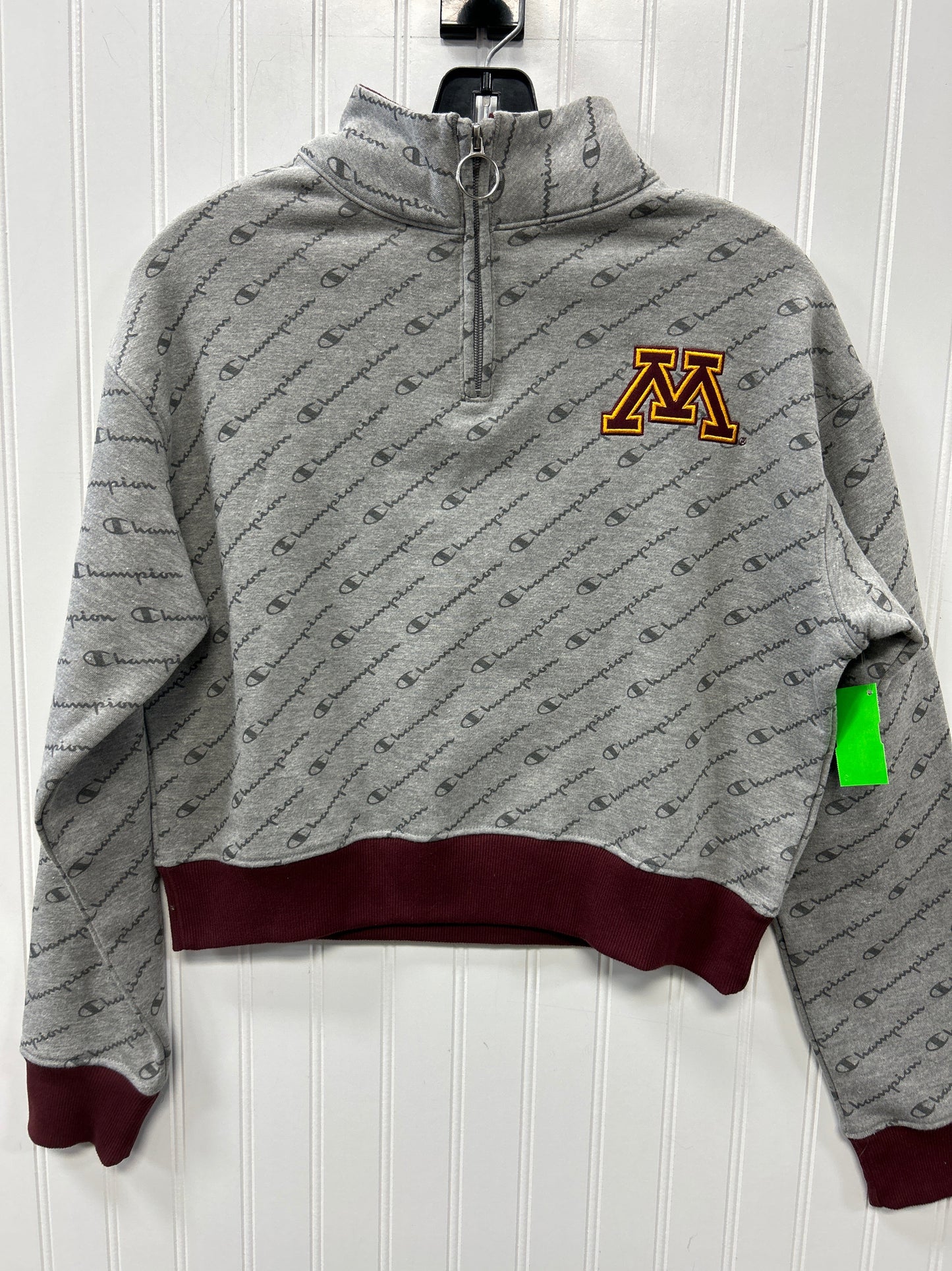 Athletic Top Ls Crewneck By Champion In Grey, Size:S