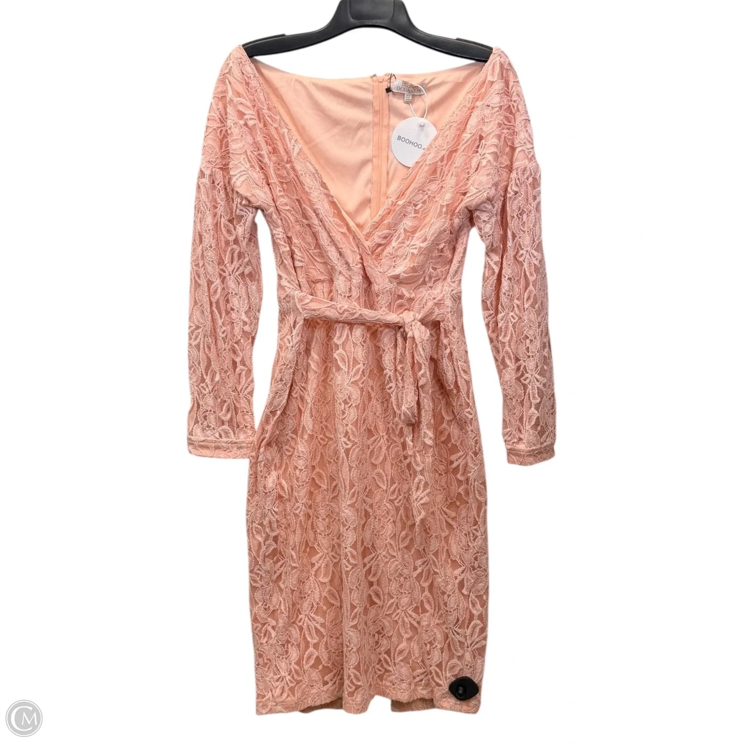 Dress Party Midi By Boohoo Boutique In Peach, Size: 2x