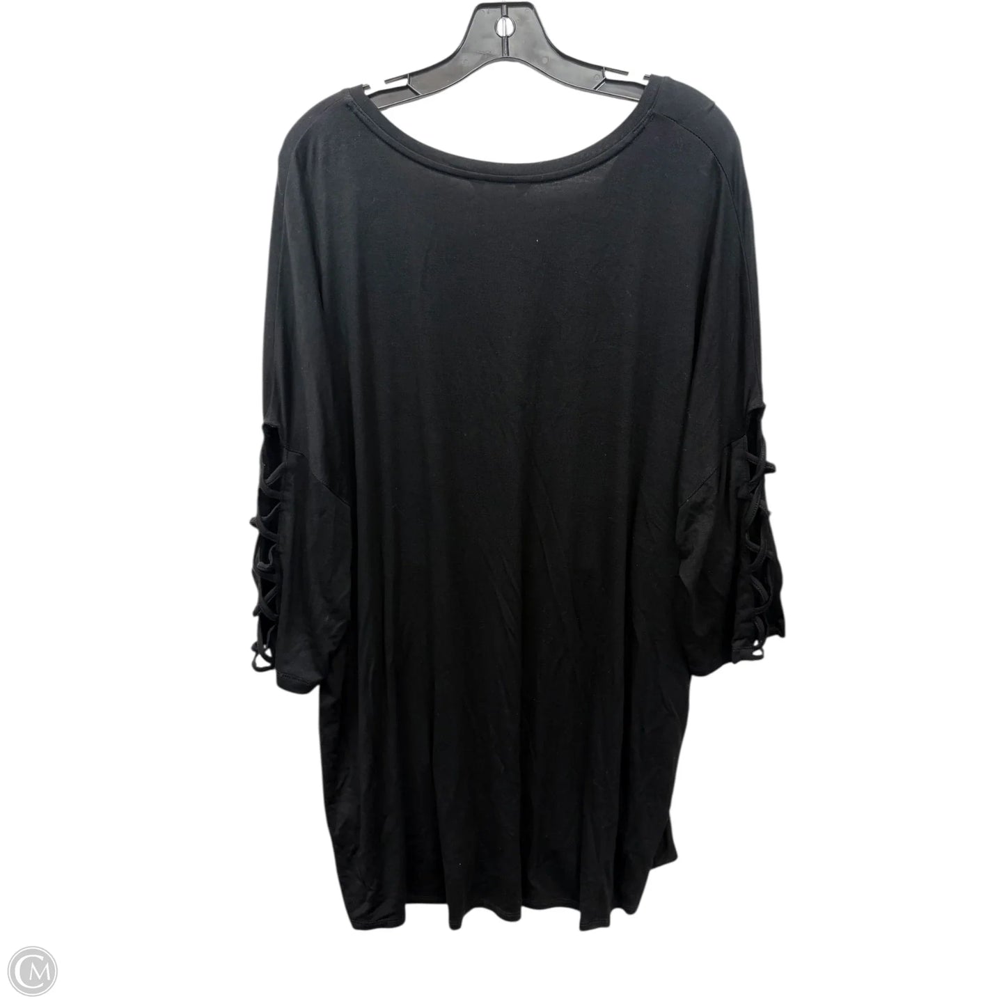 Top 3/4 Sleeve By Terra & Sky In Black, Size: 2x