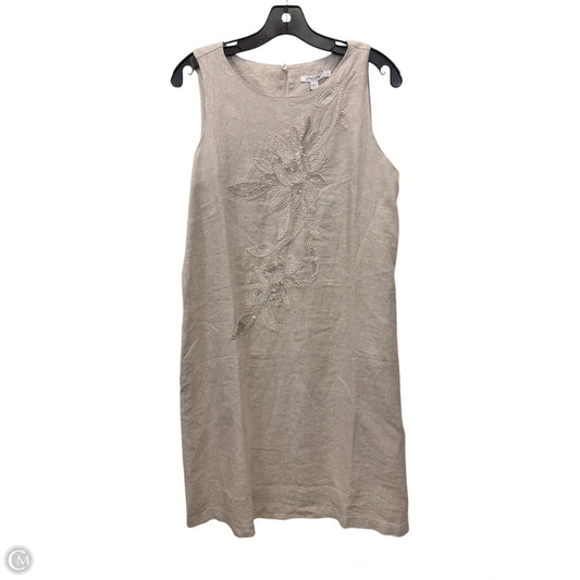 Dress Casual Midi By Chicos In Tan, Size: M