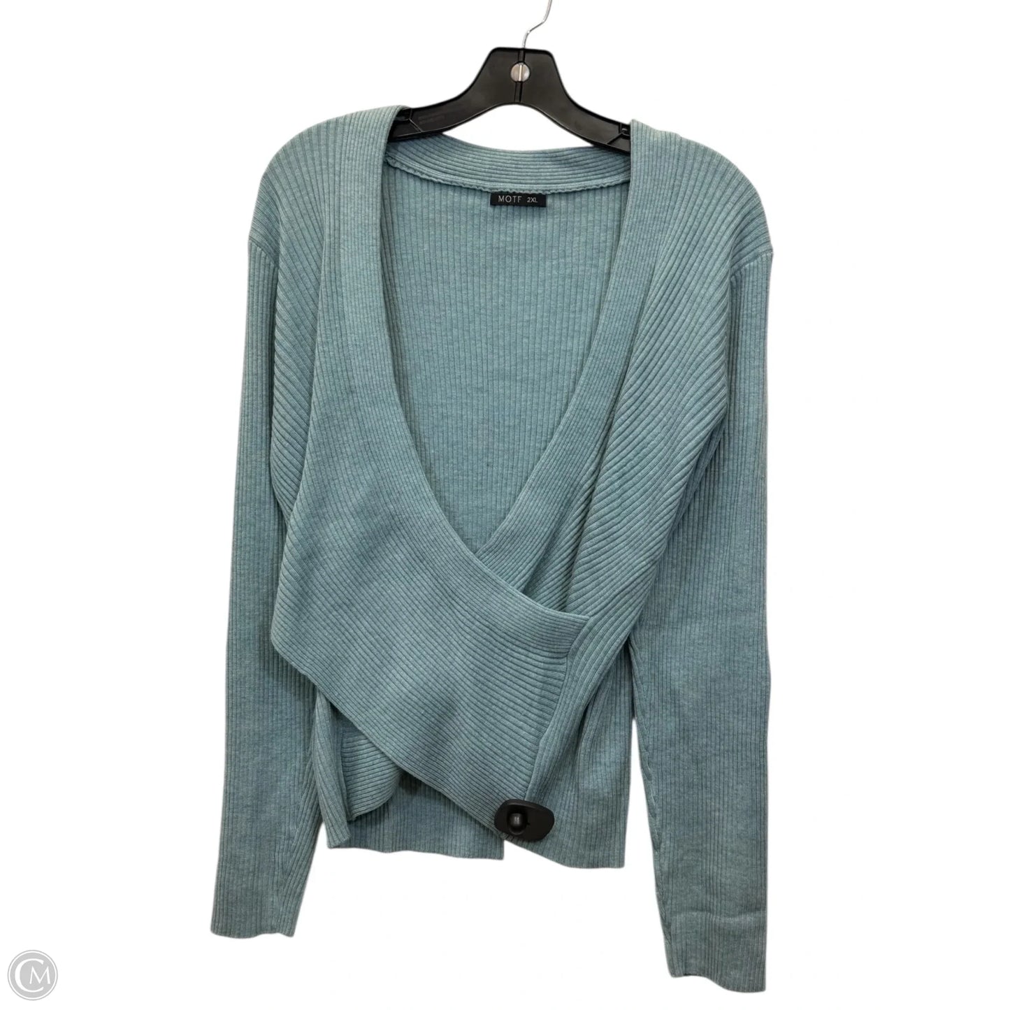 Sweater By Motf In Teal, Size: 2x
