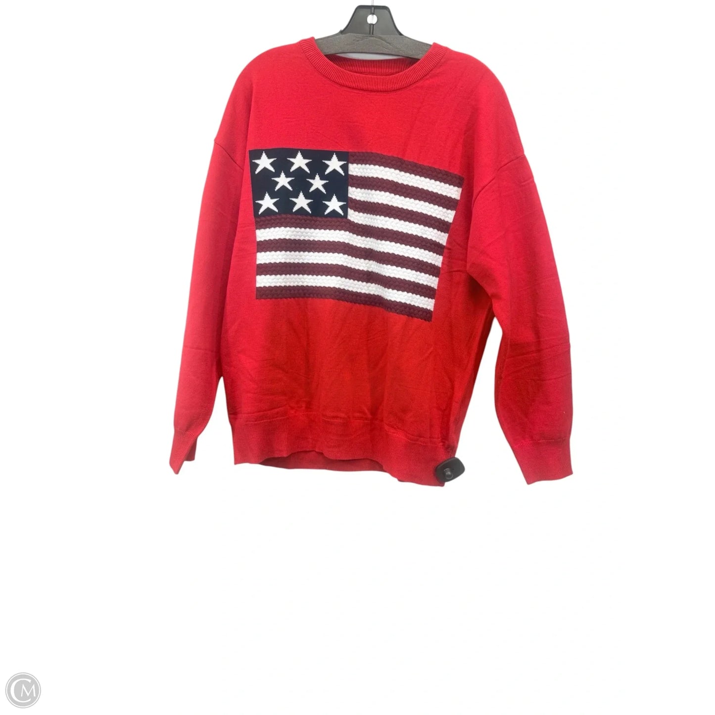 Sweater By Red Base Flag In Blue & Red & White, Size: L