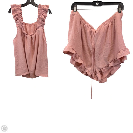 Shorts Set In Pink, Size: 2x