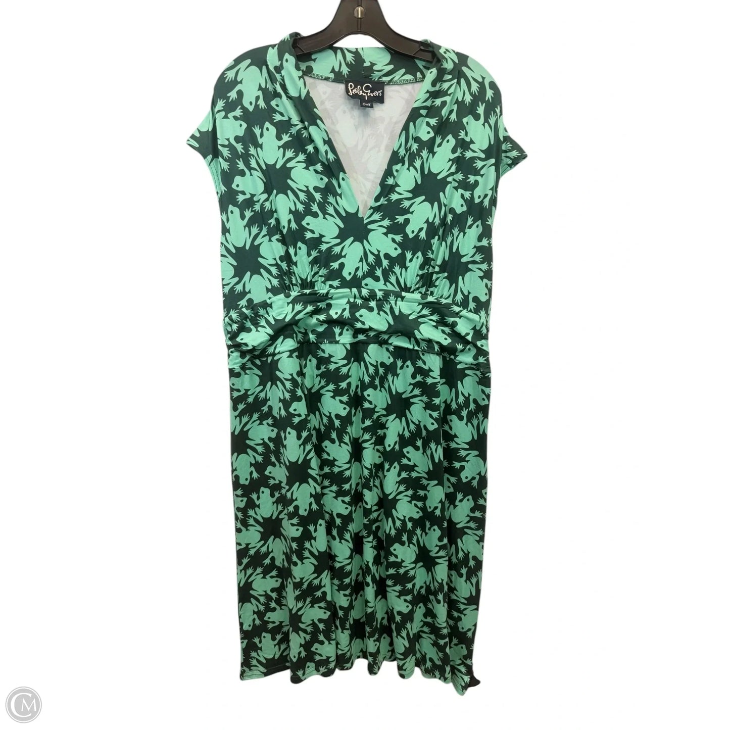 Dress Casual Midi By Leslie Evers In Green, Size: 1x