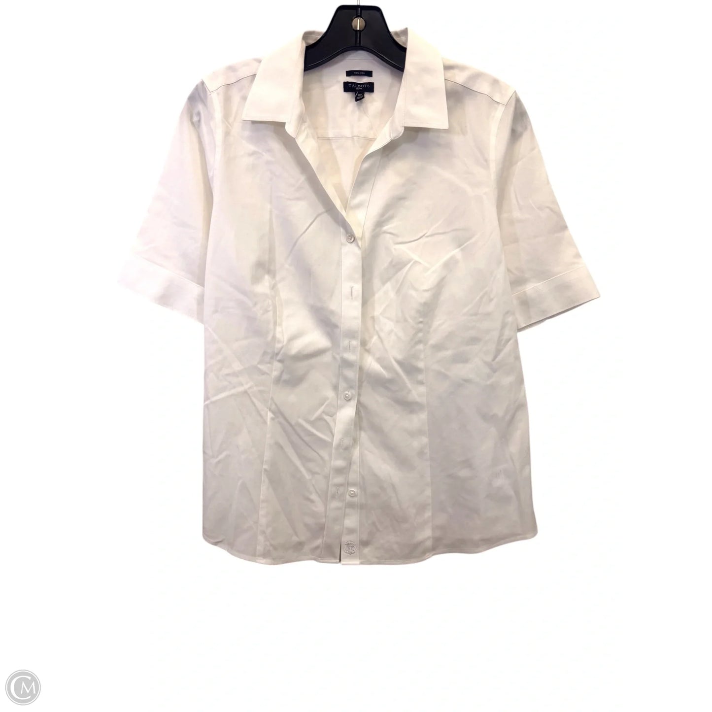 Top Short Sleeve By Talbots In White, Size: Mp