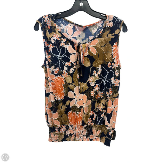 Top Sleeveless By Sjs In Floral Print, Size: S