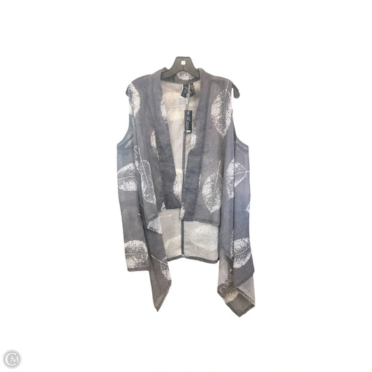 Vest Faux Fur & Sherpa By Focus In Grey & White, Size: L