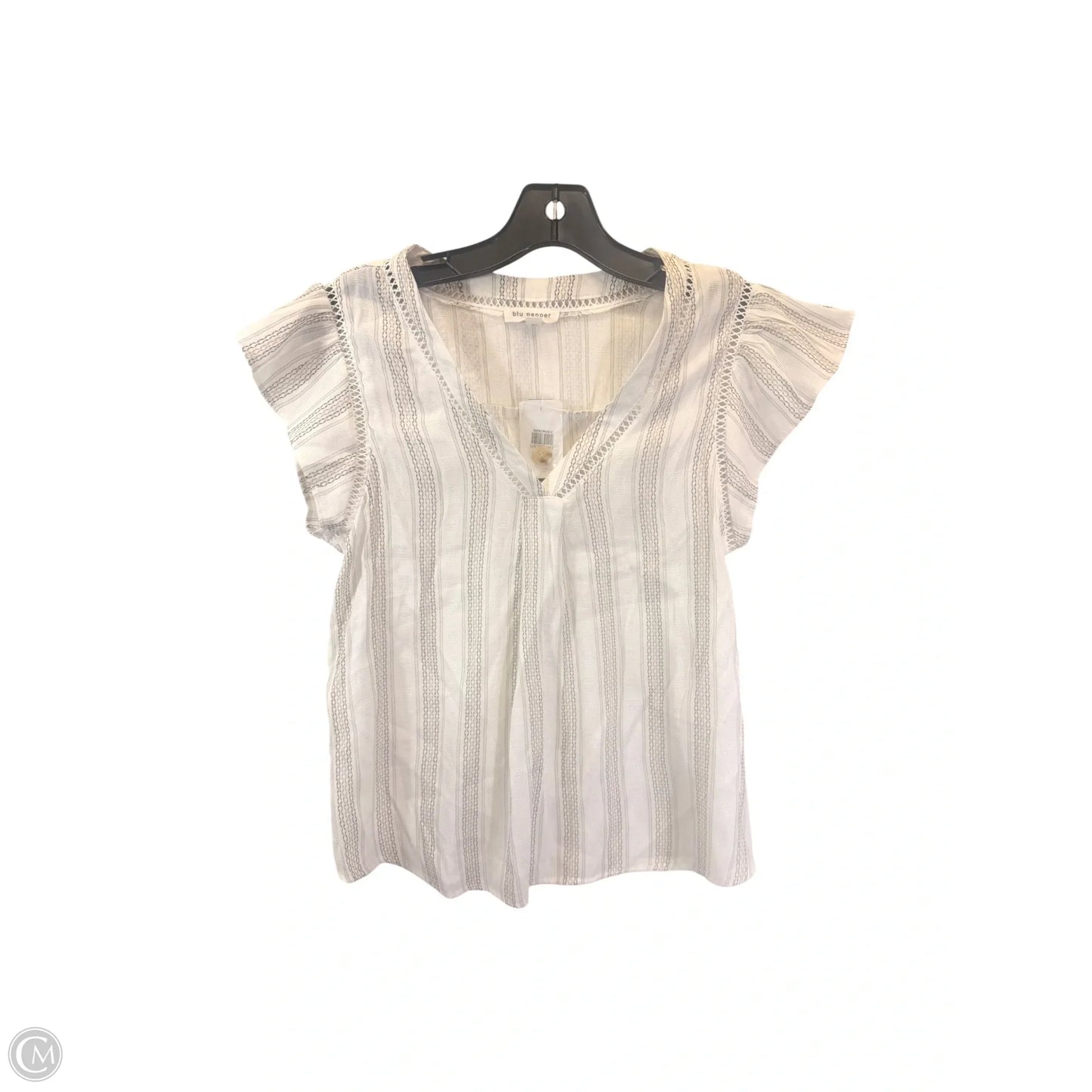Top Short Sleeve By Blu Pepper In White, Size: S