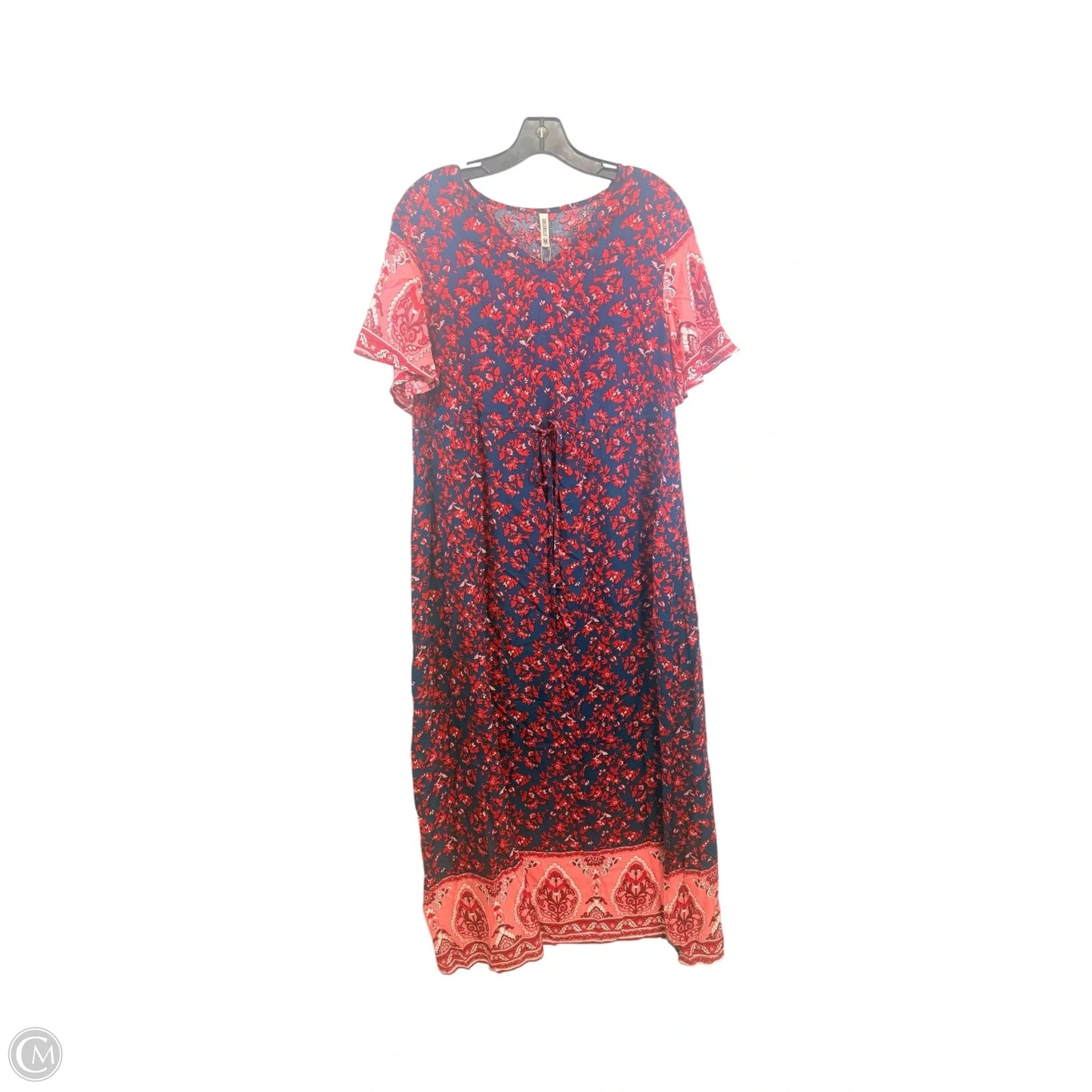 Dress Casual Maxi By Grecerelle In Blue & Red & White, Size: M