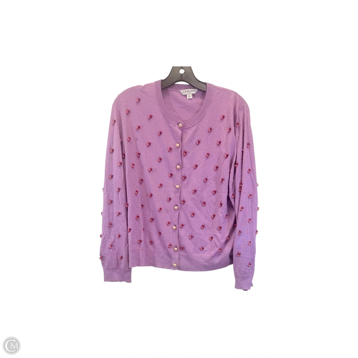 Sweater Cardigan By Lk Bennett In Purple, Size: Xl