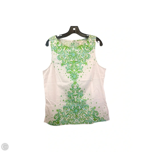 Top Sleeveless By Lilly Pulitzer In Blue & Green, Size: L
