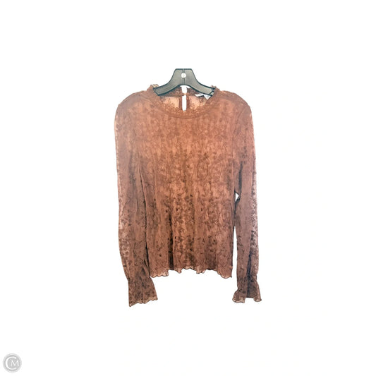 Top Long Sleeve By And Now This In Brown, Size: L