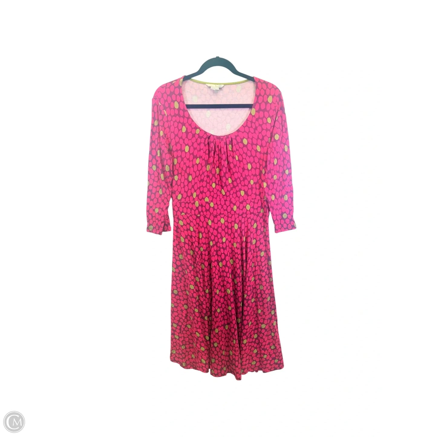 Dress Casual Midi By Boden In Green & Pink, Size: 12