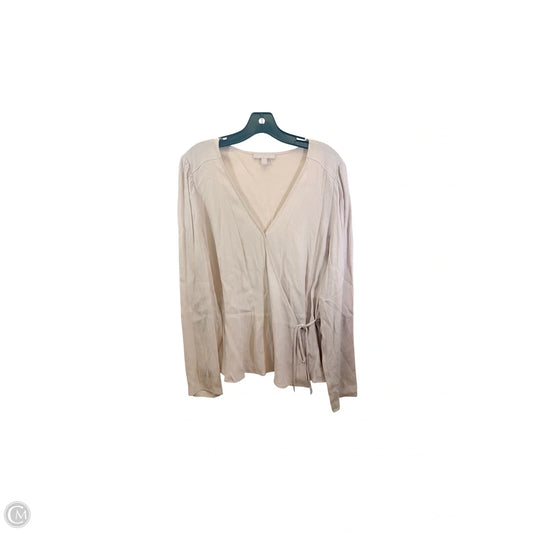 Top Long Sleeve By Chelsea 28 In Tan, Size: L