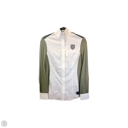 Top Long Sleeve By Noel Asmar In Green & White, Size: S