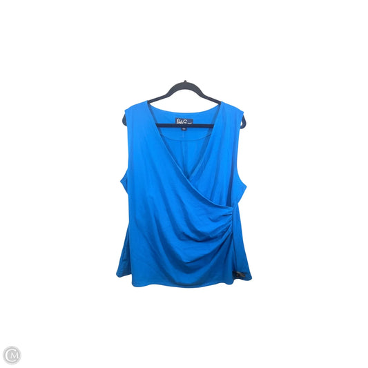 Top Sleeveless By Lesley Evers In Blue, Size: Xl