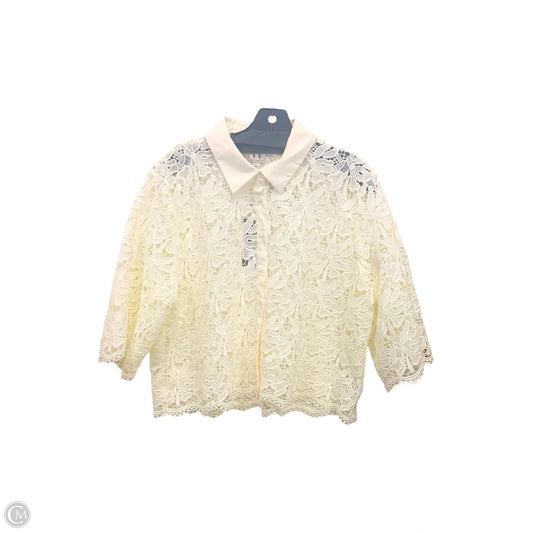 Top 3/4 Sleeve By Worthington In Cream, Size: Xl