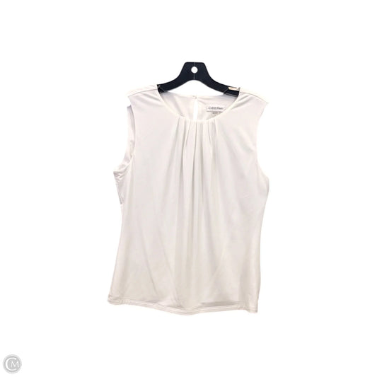 Top Sleeveless By Calvin Klein In White, Size: M